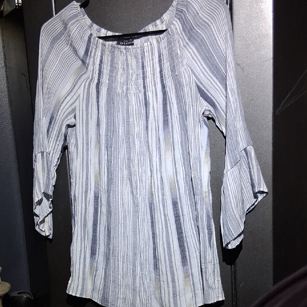 Zac & Rachel Blue Striped Blouse